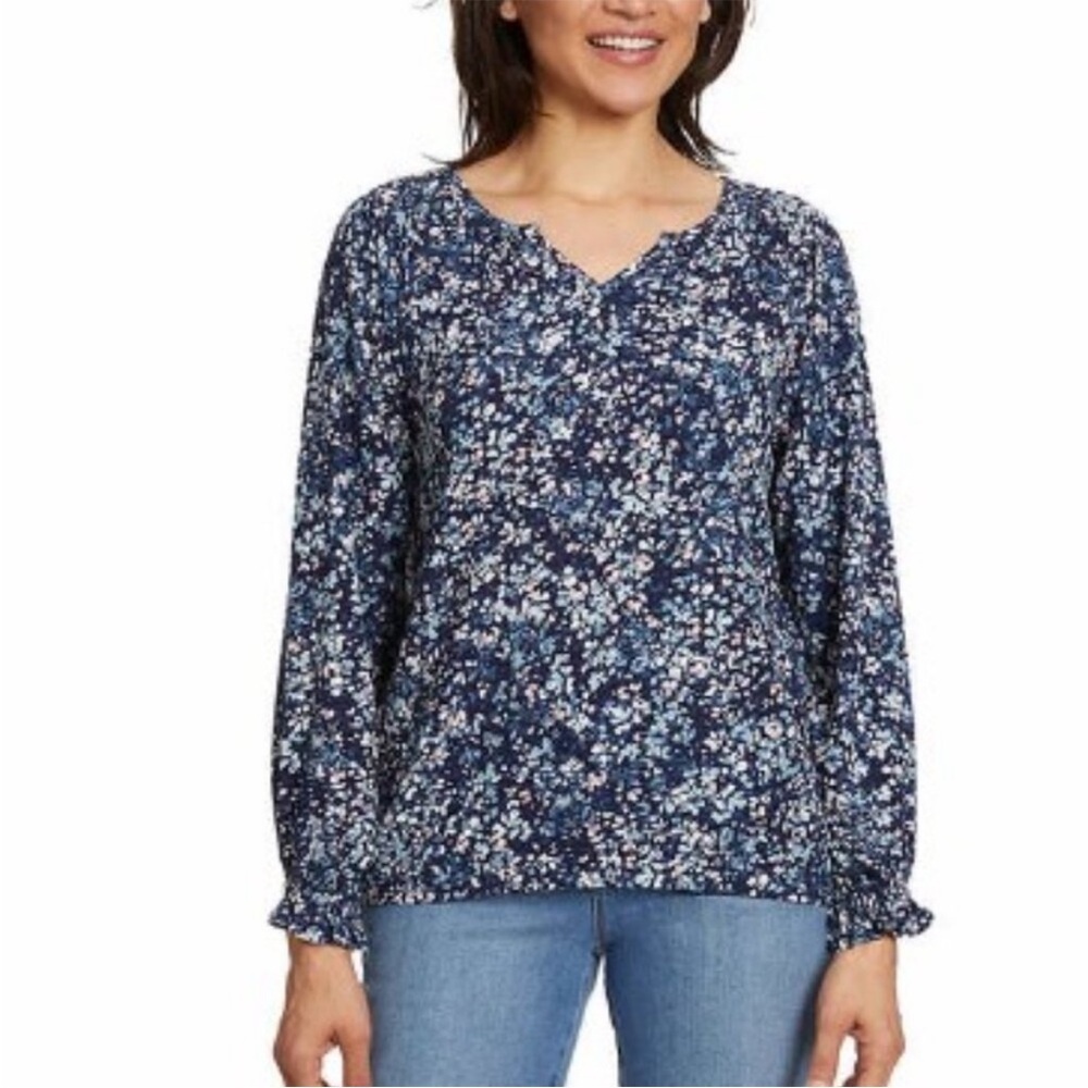 Jessica Simpson V Neck Floral Blouse Size S New With Tag